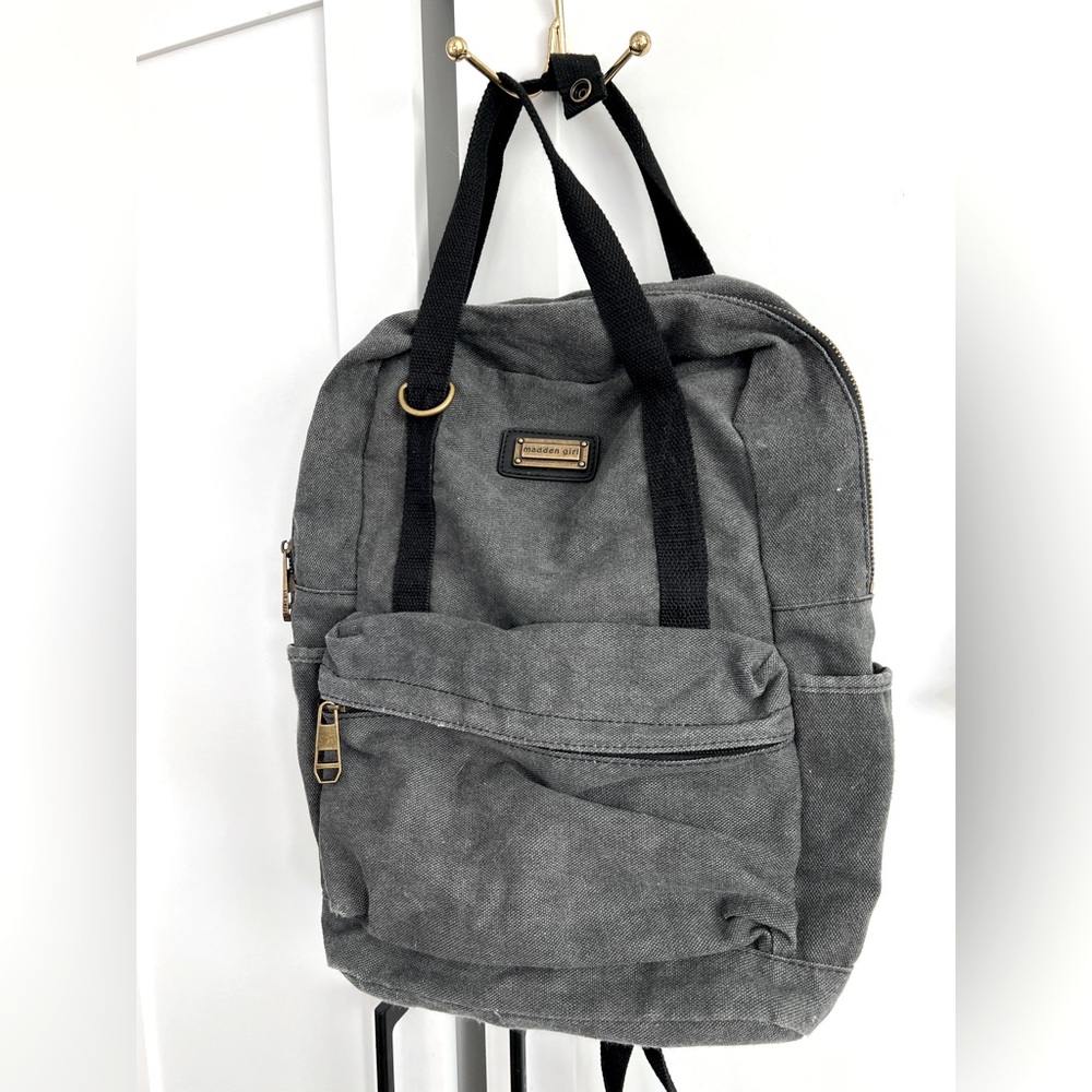 madden girl grunge denim backpack